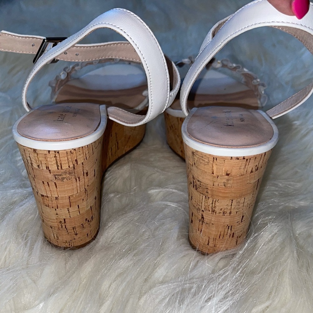 Kate Spade White Ruffle Wedge Sandal - Picture 5 of 8